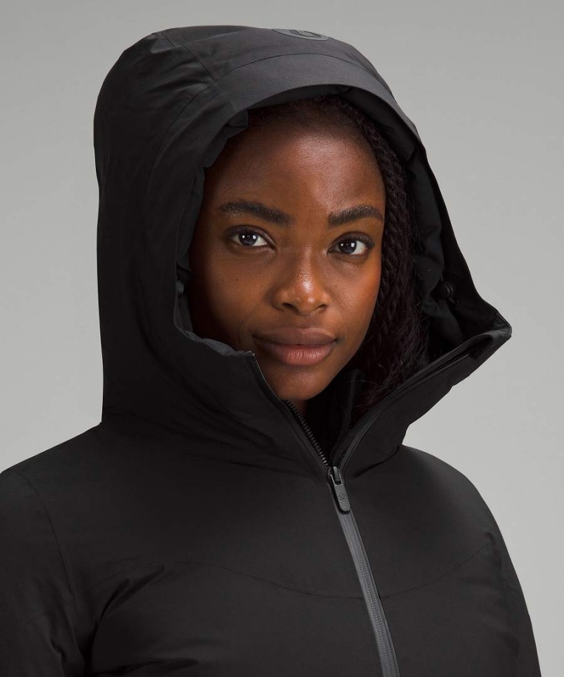 Lululemon StretchSeal Sleet Street Long Jackor Dam Svarta Sverige | JKDPVW281