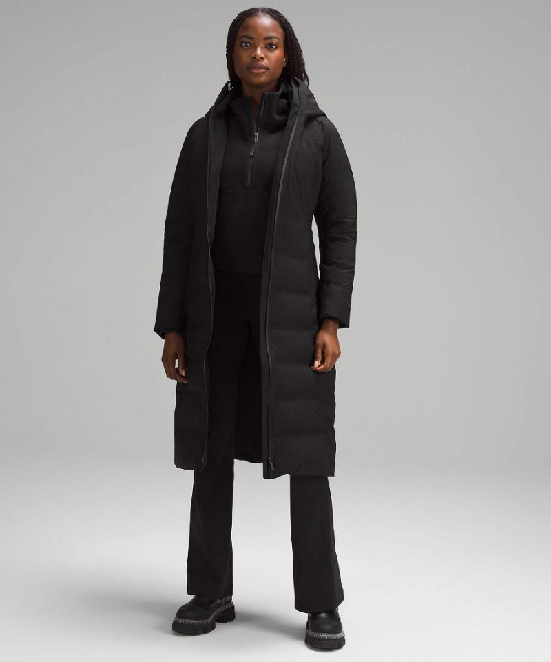 Lululemon StretchSeal Sleet Street Long Jackor Dam Svarta Sverige | JKDPVW281