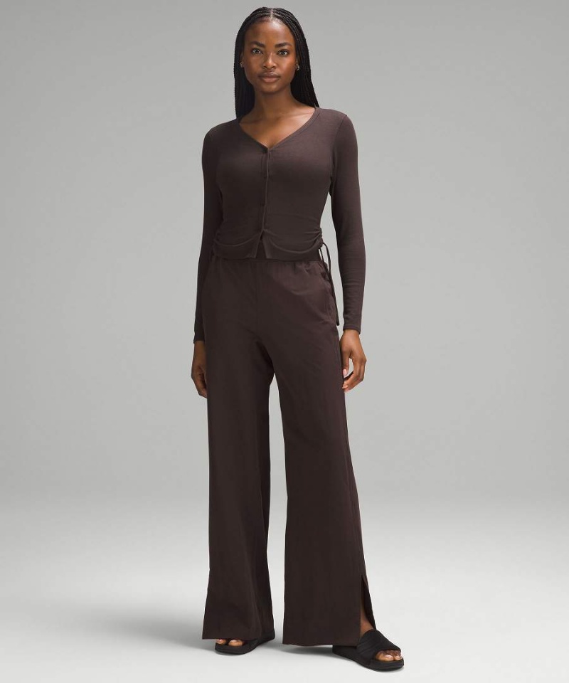 Lululemon Stretch Woven High-Rise Breda-Leg Byxor Dam Choklad Sverige | OWTMYC018
