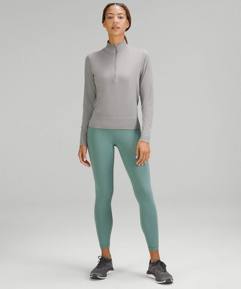 Lululemon Swiftly Relaxed Half Zip Långärmad Tröja Dam Grå Vita Sverige | YDXVAP146