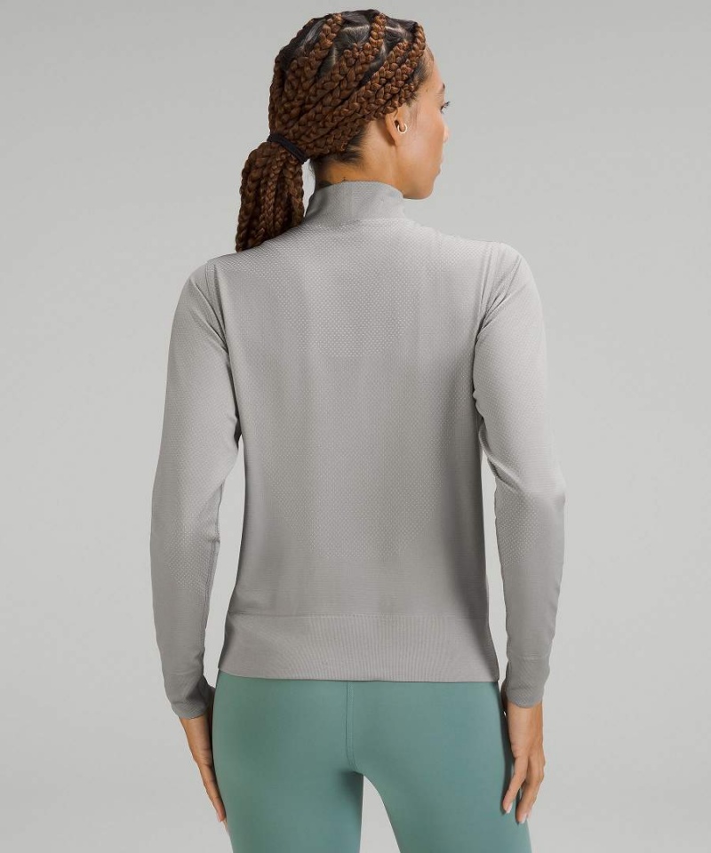 Lululemon Swiftly Relaxed Half Zip Långärmad Tröja Dam Grå Vita Sverige | YDXVAP146