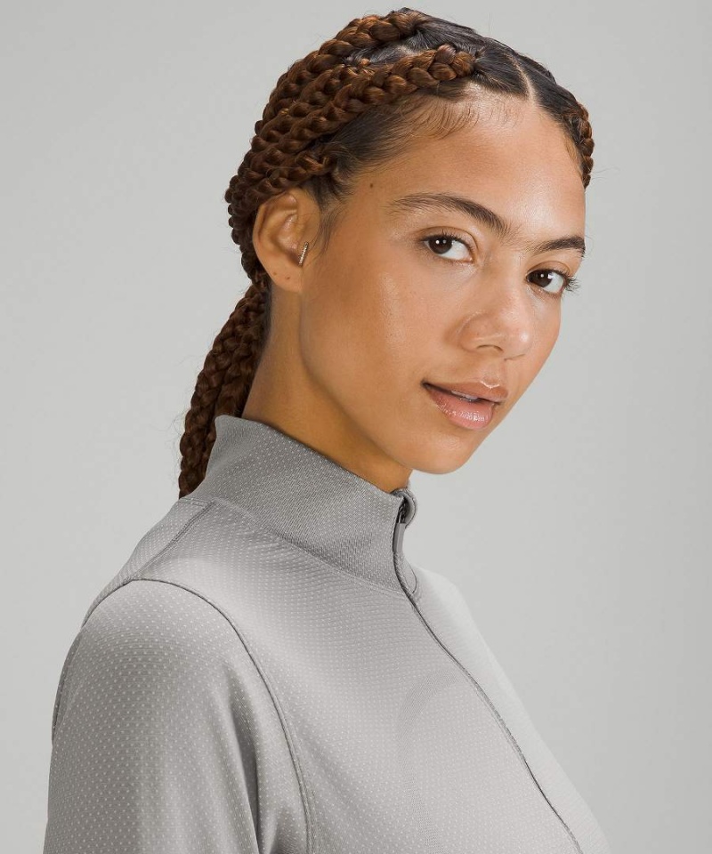 Lululemon Swiftly Relaxed Half Zip Långärmad Tröja Dam Grå Vita Sverige | YDXVAP146