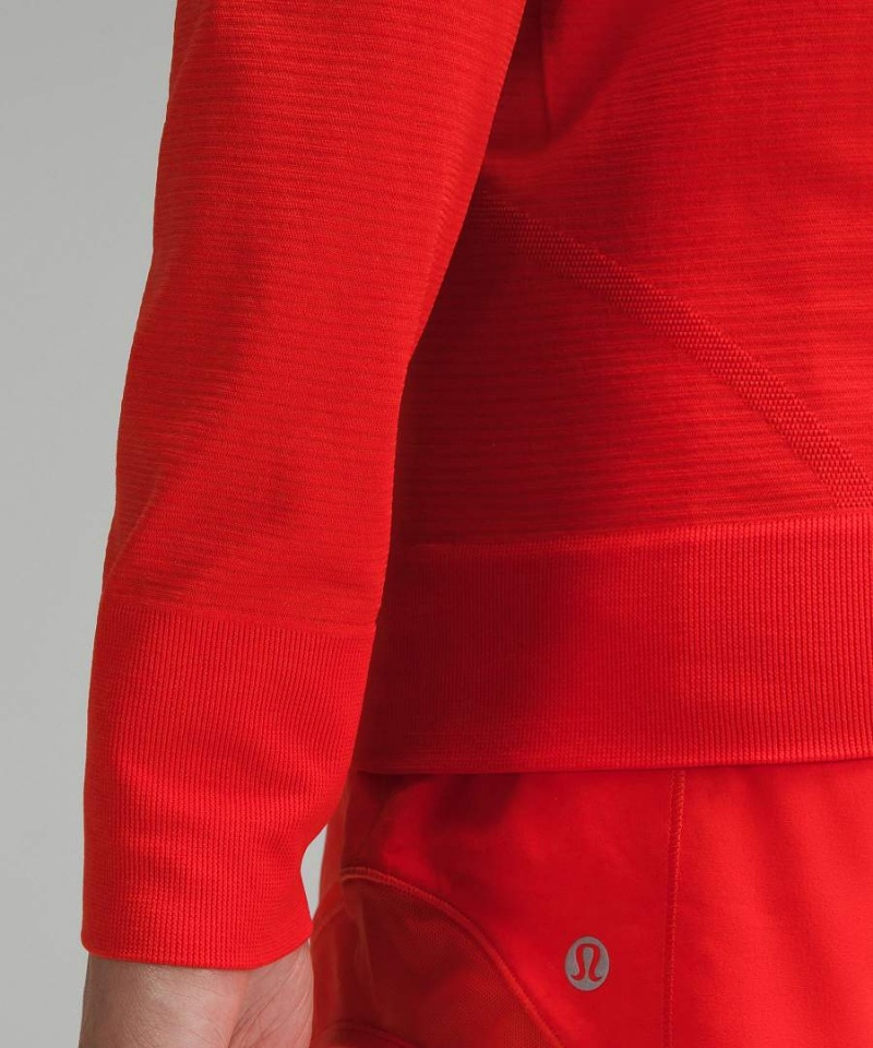 Lululemon Swiftly Relaxed Långärmad Tröja Dam Röda Sverige | NSKDEA204