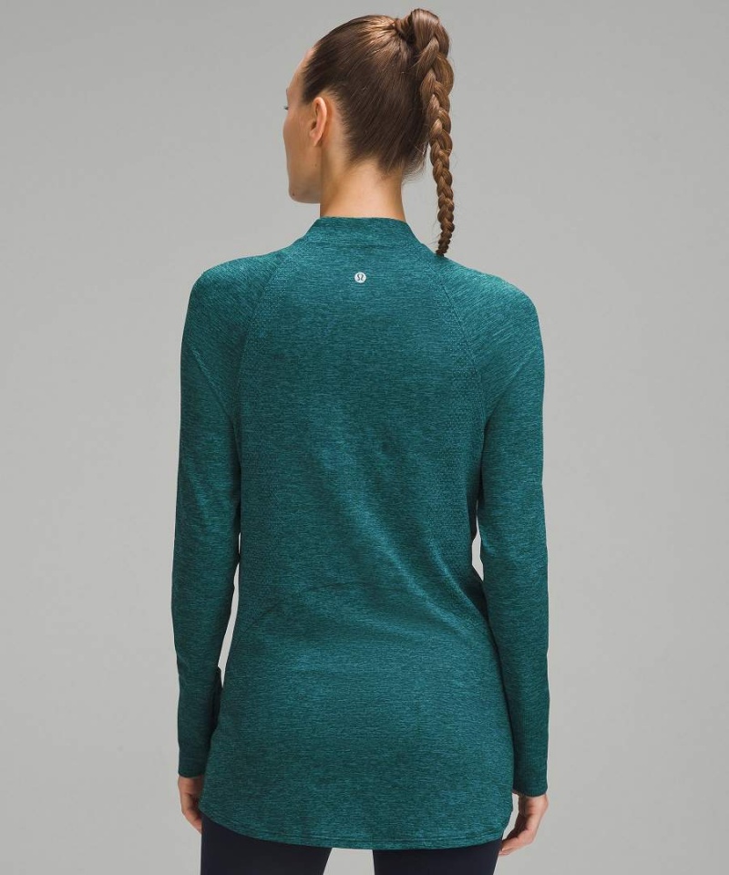 Lululemon Swiftly Relaxed Long-Length Half Zip Långärmad Tröja Dam Turkos Sverige | IYXLKT026