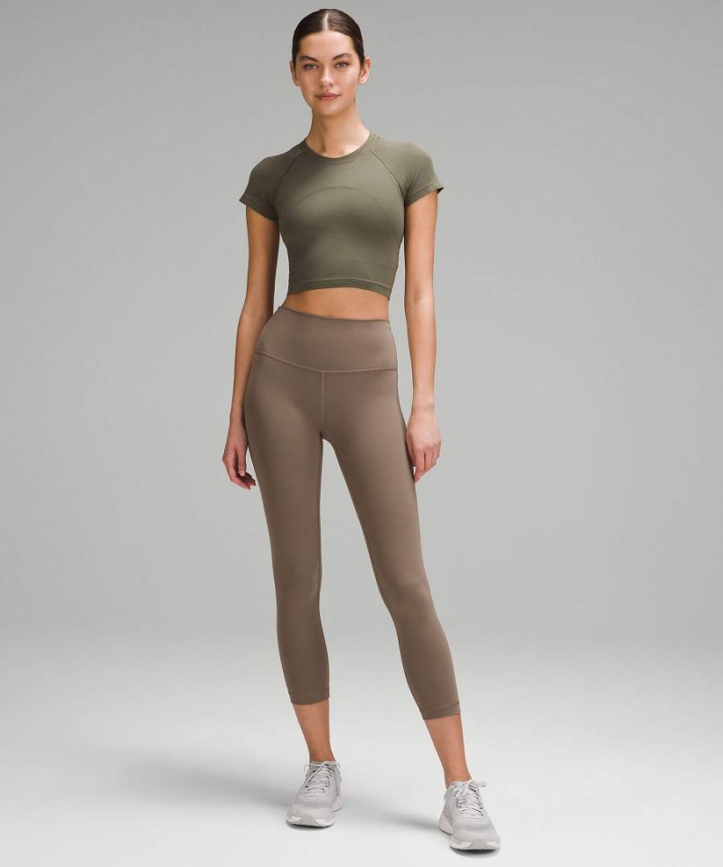 Lululemon Swiftly Tech Cropped 2.0 Korta-Sleeve T-shirt Dam Mörkgröna Sverige | PRXZJE905