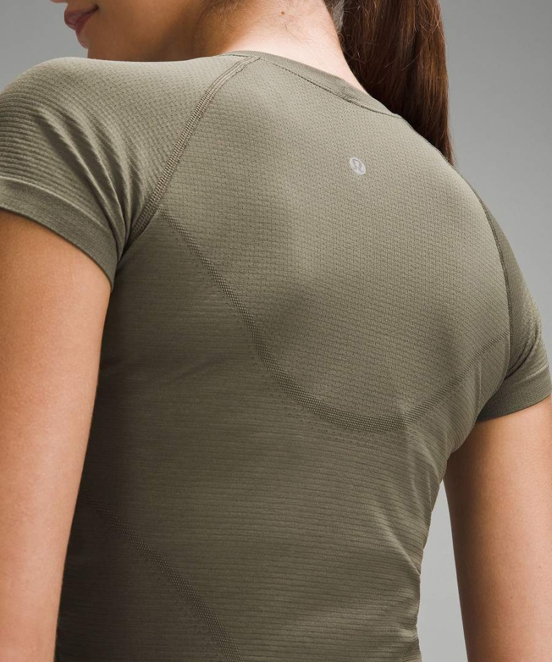 Lululemon Swiftly Tech Cropped 2.0 Korta-Sleeve T-shirt Dam Mörkgröna Sverige | PRXZJE905