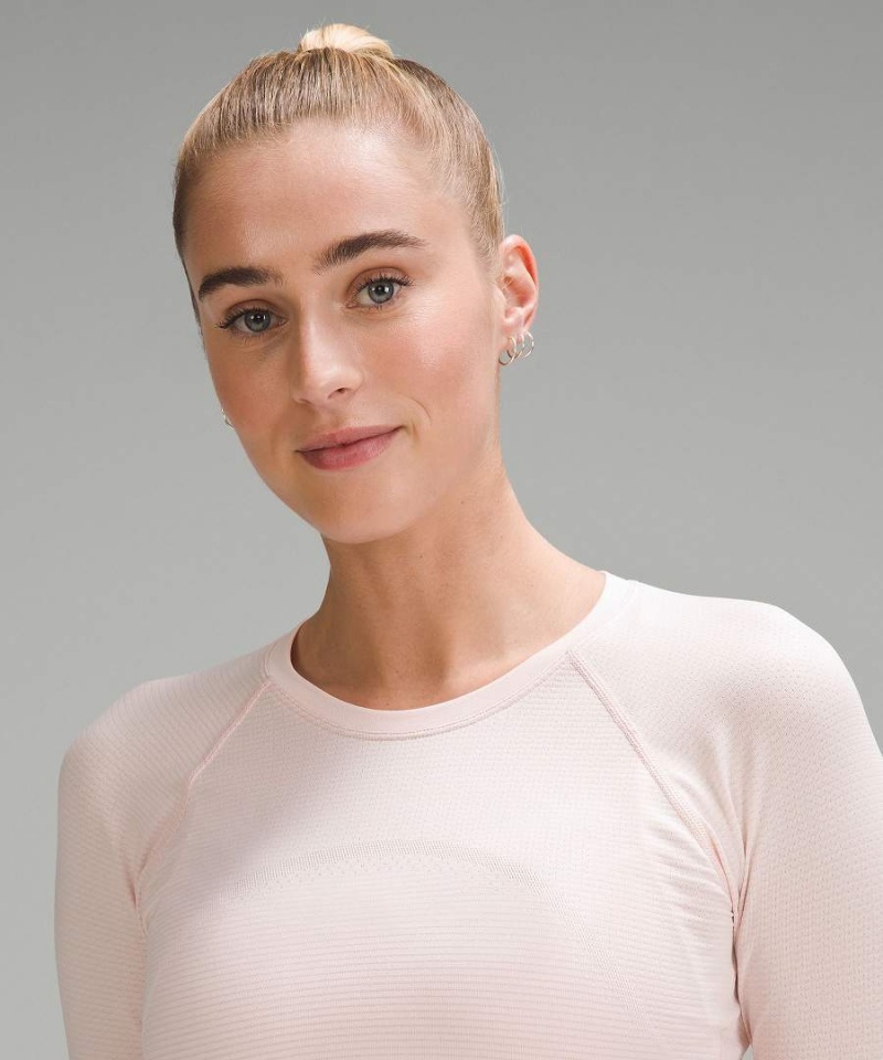 Lululemon Swiftly Tech Cropped 2.0 Långärmad Tröja Dam Ljusröda Sverige | ROSYNK673