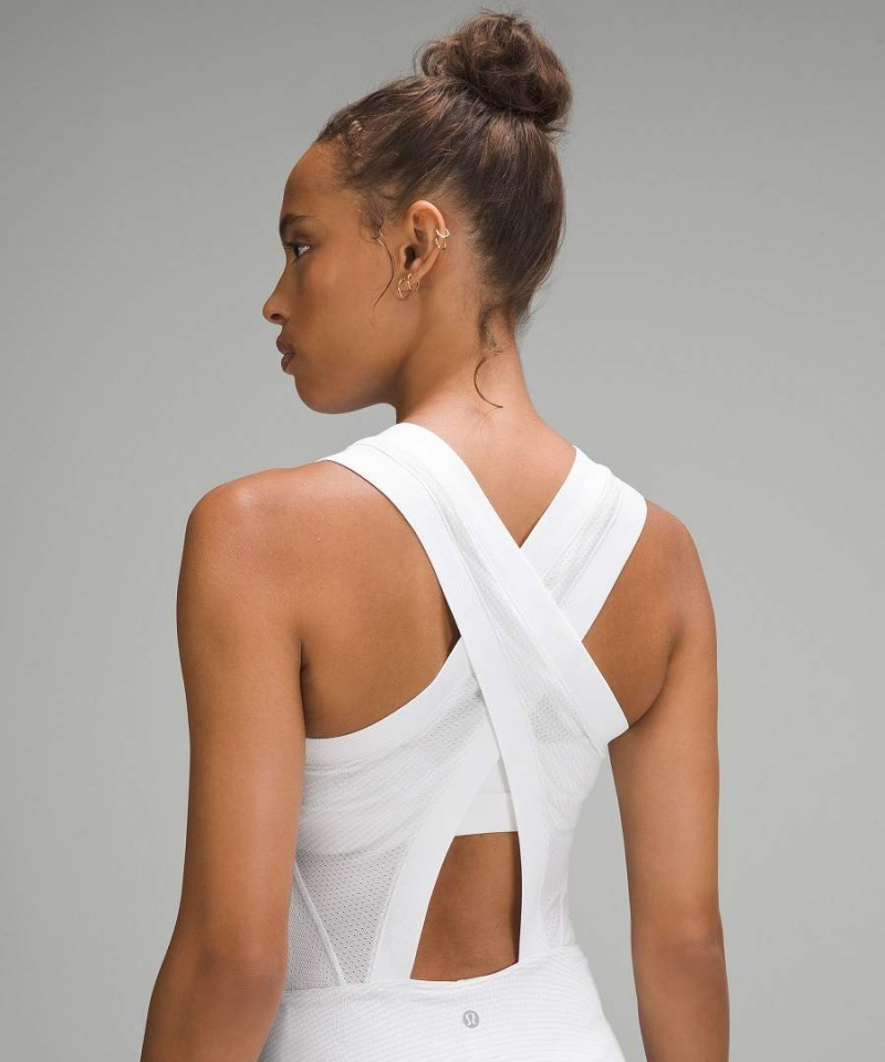 Lululemon Swiftly Tech Cross-Back Tennis Klänning Dam Vita Vita Sverige | WZKLYF057
