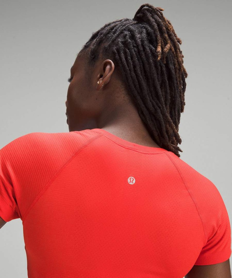 Lululemon Swiftly Tech Korta-Sleeve 2.0 Race Length T-shirt Dam Röda Sverige | TNFAOC137