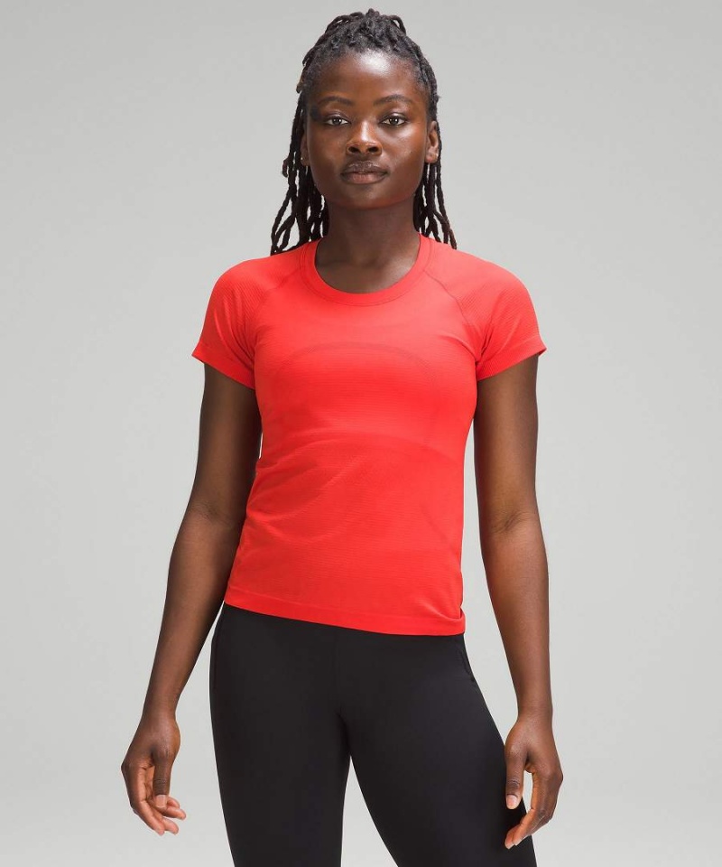 Lululemon Swiftly Tech Korta-Sleeve 2.0 Race Length T-shirt Dam Röda Sverige | TNFAOC137