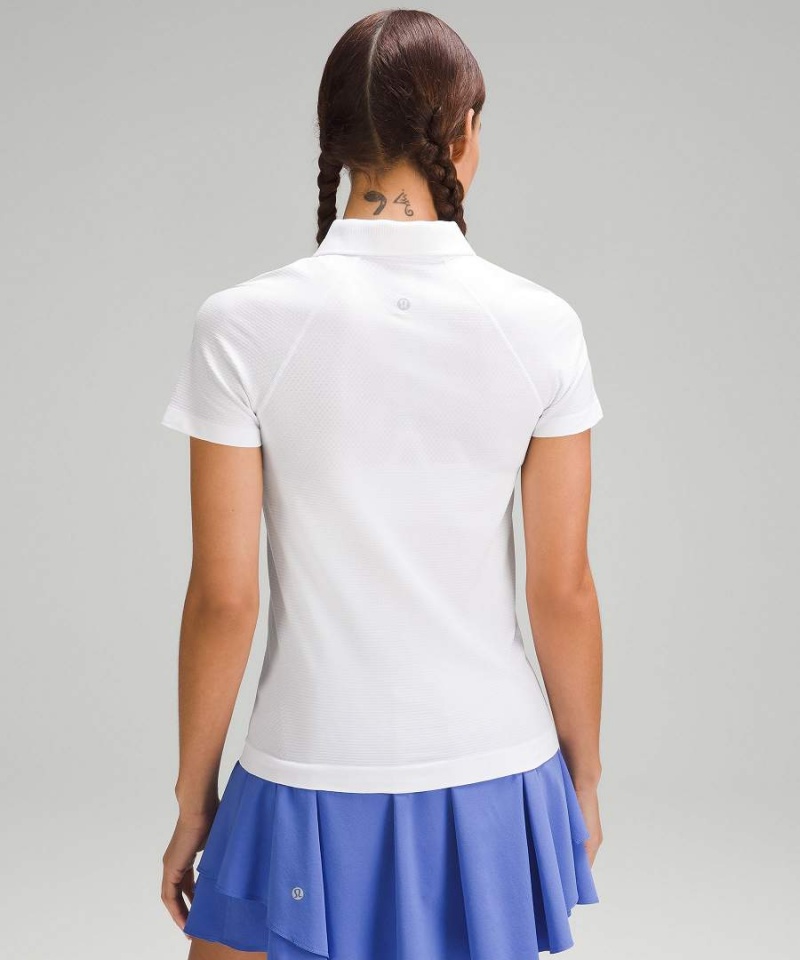Lululemon Swiftly Tech Korta-Sleeve Half-Zip Piketröja Dam Vita Vita Sverige | BEWSTR485