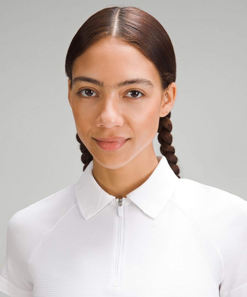 Lululemon Swiftly Tech Korta-Sleeve Half-Zip Piketröja Dam Vita Vita Sverige | BEWSTR485