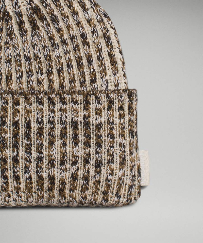 Lululemon Textured Fleece-Fodrade Knit Mössa Dam Svarta Grå Vita Svarta Sverige | MWNJUB769