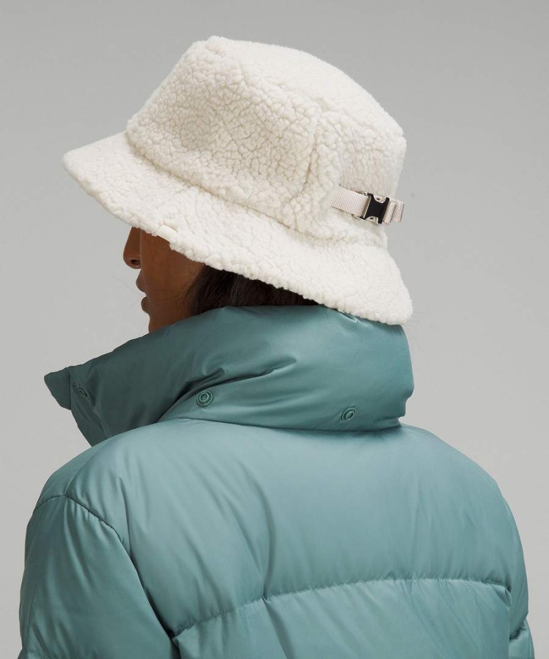 Lululemon Textured Fleece Bucket Hatt Dam Beige Vita Sverige | UPIQGF438