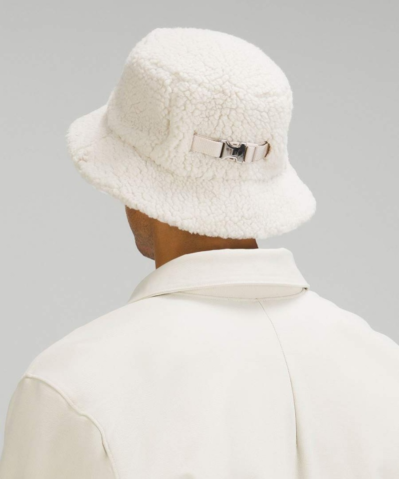 Lululemon Textured Fleece Bucket Hatt Dam Beige Vita Sverige | UPIQGF438
