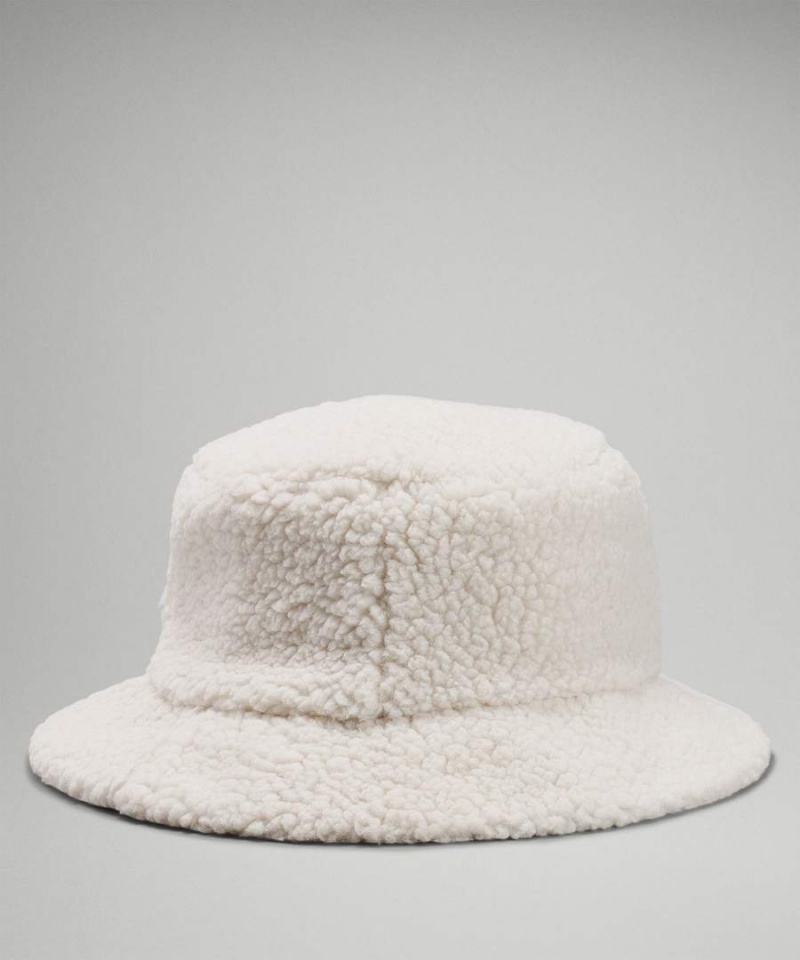 Lululemon Textured Fleece Bucket Hatt Dam Beige Vita Sverige | UPIQGF438