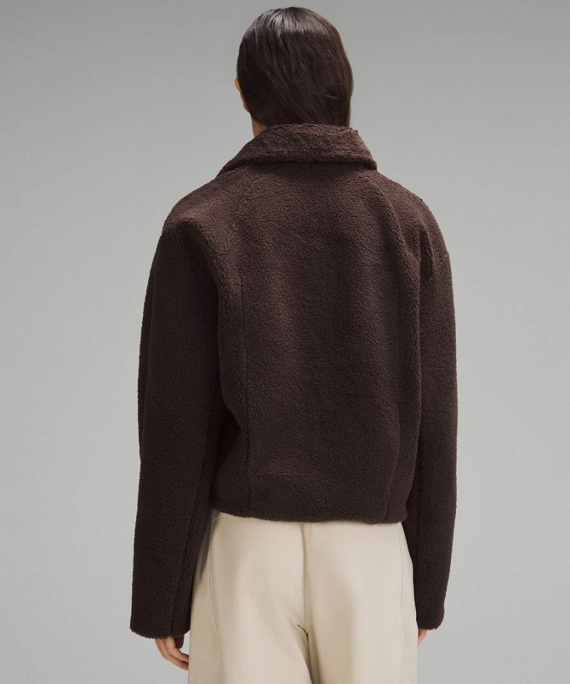 Lululemon Textured Fleece Collared Jackor Dam Choklad Sverige | NIRXMO859