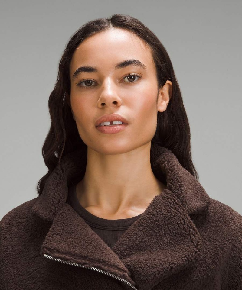 Lululemon Textured Fleece Collared Jackor Dam Choklad Sverige | NIRXMO859