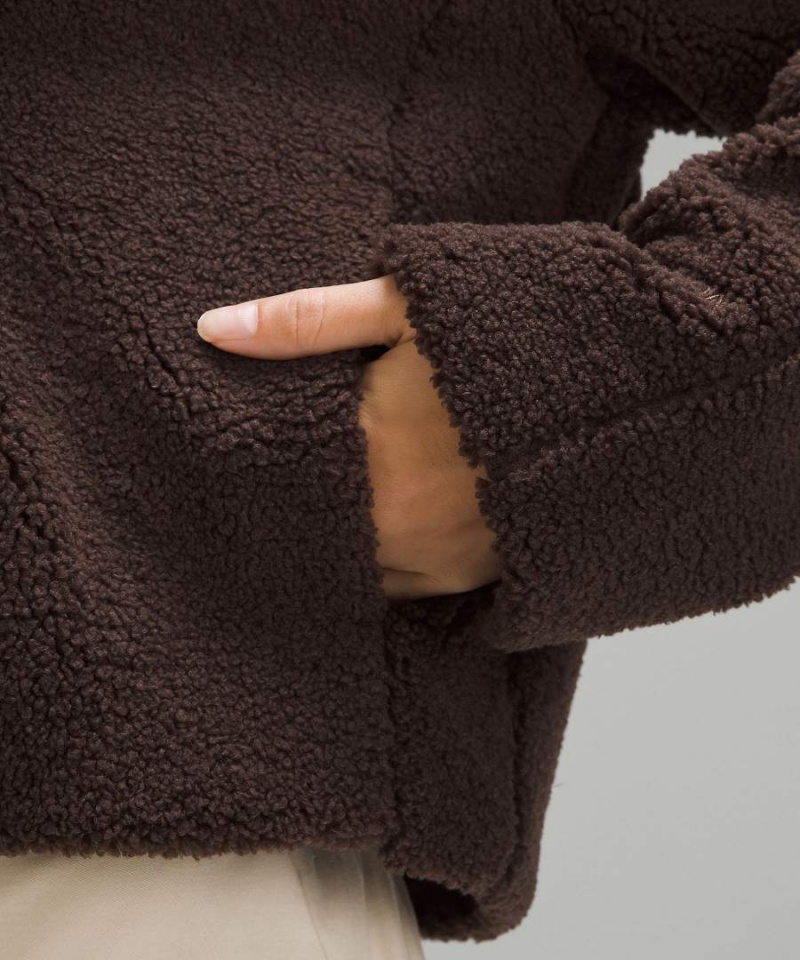 Lululemon Textured Fleece Collared Jackor Dam Choklad Sverige | NIRXMO859