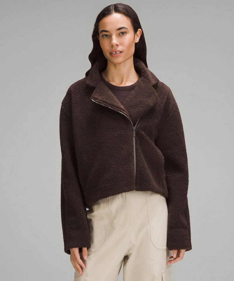 Lululemon Textured Fleece Collared Jackor Dam Choklad Sverige | NIRXMO859