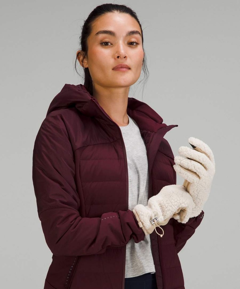 Lululemon Textured Fleece Handskar Dam Beige Vita Sverige | FDUZIL473