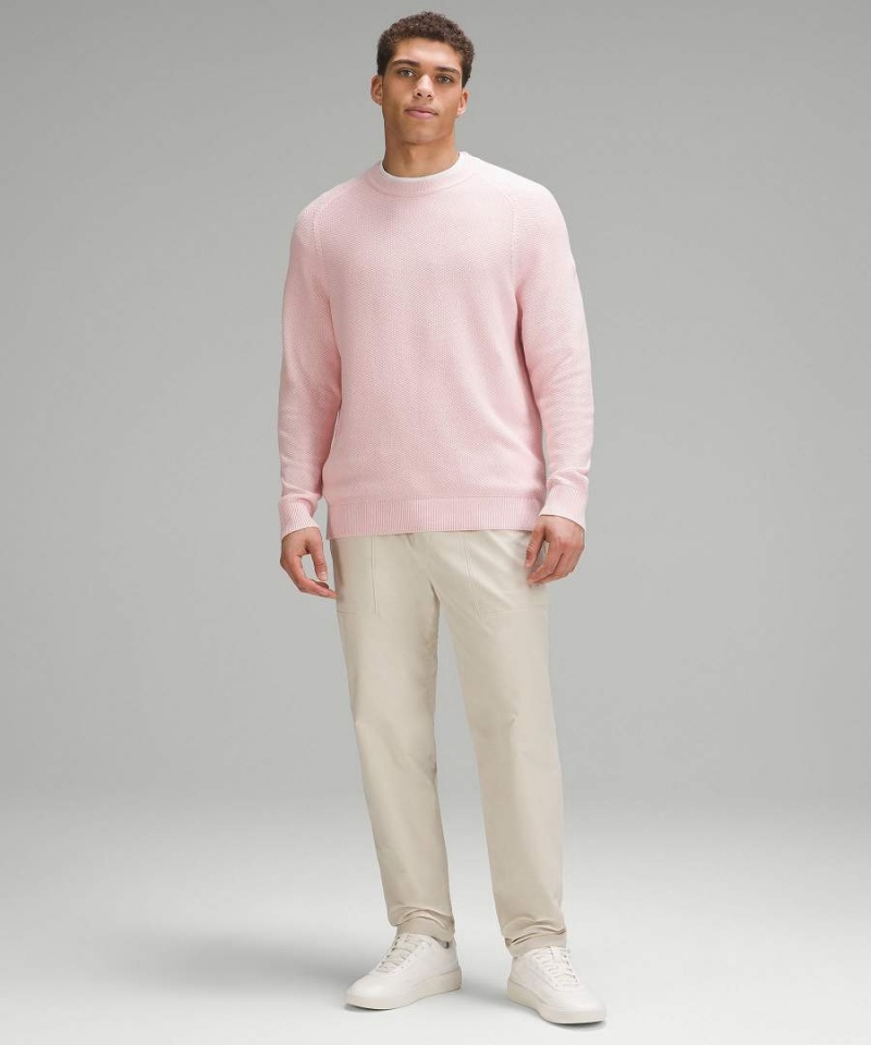 Lululemon Textured Knit Crewneck Tröjor Herr Rosa Sverige | PUZMHR591