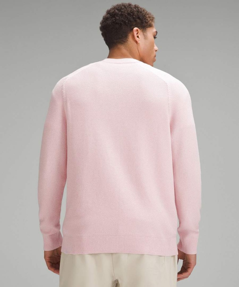 Lululemon Textured Knit Crewneck Tröjor Herr Rosa Sverige | PUZMHR591