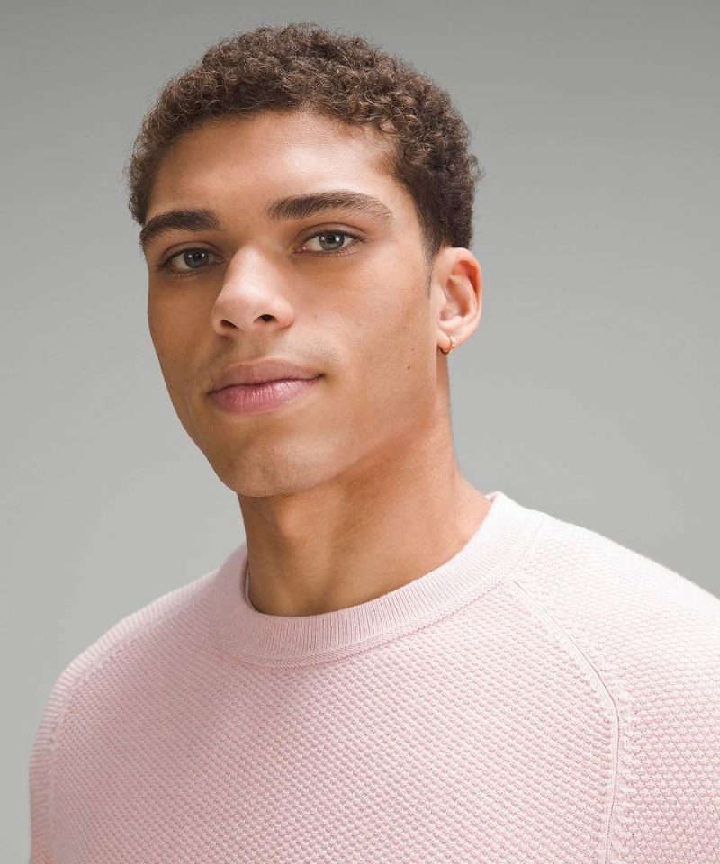 Lululemon Textured Knit Crewneck Tröjor Herr Rosa Sverige | PUZMHR591