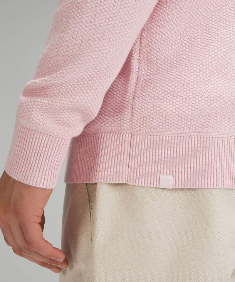 Lululemon Textured Knit Crewneck Tröjor Herr Rosa Sverige | PUZMHR591