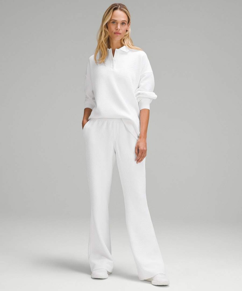 Lululemon Textured Long-Sleeve Piketröja Dam Vita Vita Sverige | QMVLUO186
