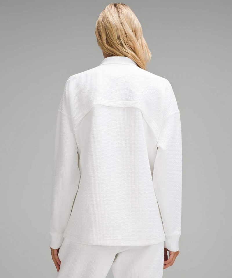 Lululemon Textured Long-Sleeve Piketröja Dam Vita Vita Sverige | QMVLUO186