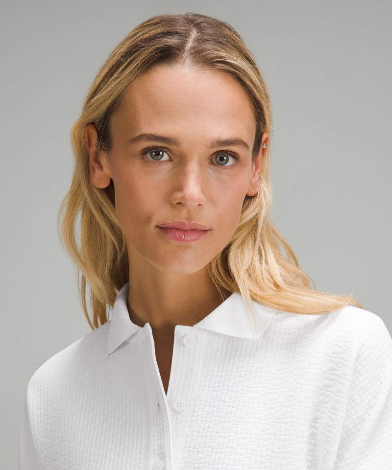 Lululemon Textured Long-Sleeve Piketröja Dam Vita Vita Sverige | QMVLUO186