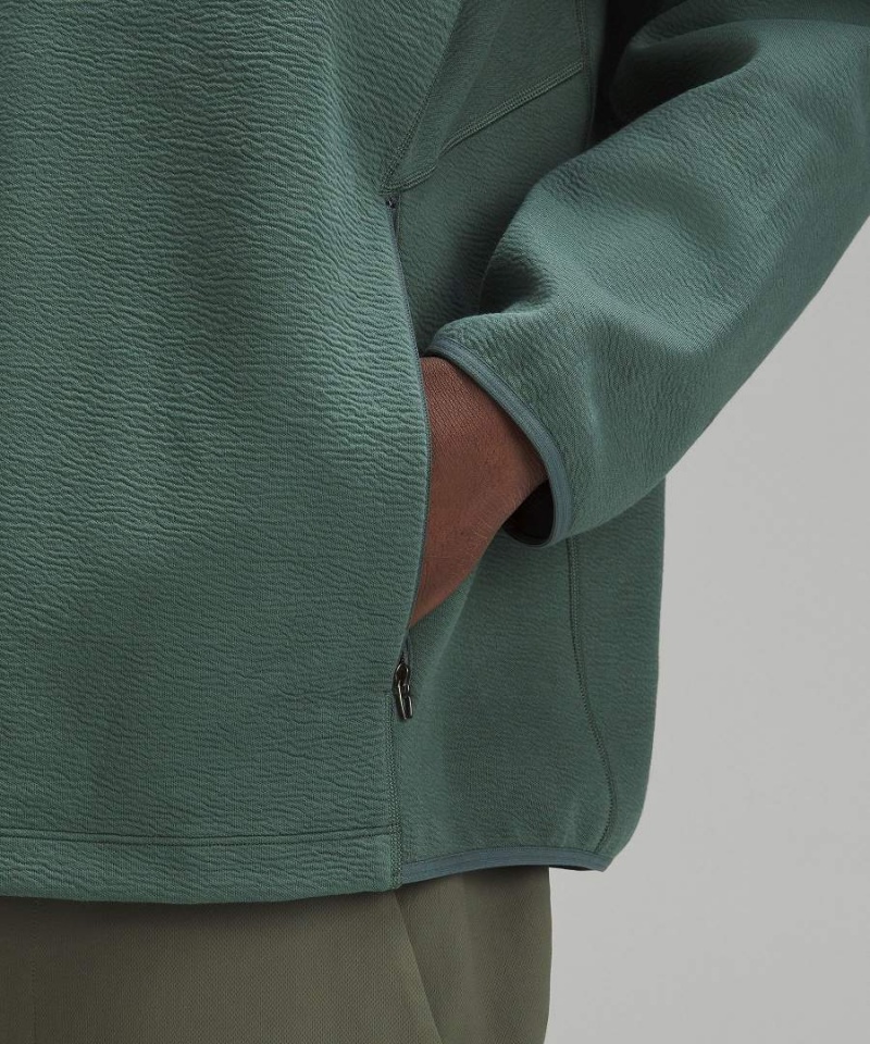 Lululemon Textured Spacer Pullover Hoodie Herr Mörkgröna Sverige | YXRBOH879