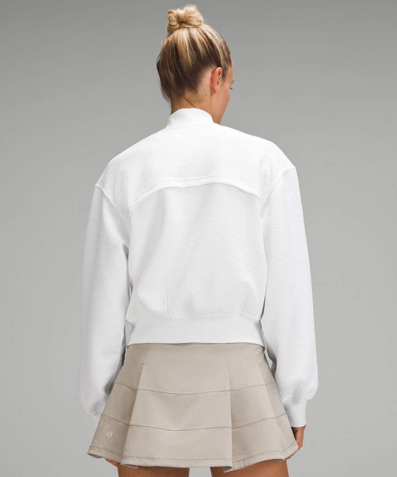 Lululemon Textured Zip-Front Athletic Jackets Dam Vita Sverige | LMZCOY962