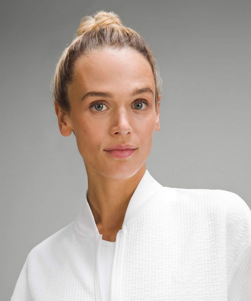 Lululemon Textured Zip-Front Athletic Jackets Dam Vita Sverige | LMZCOY962