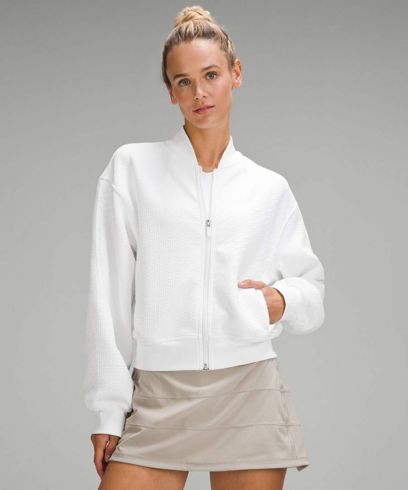 Lululemon Textured Zip-Front Athletic Jackets Dam Vita Sverige | LMZCOY962