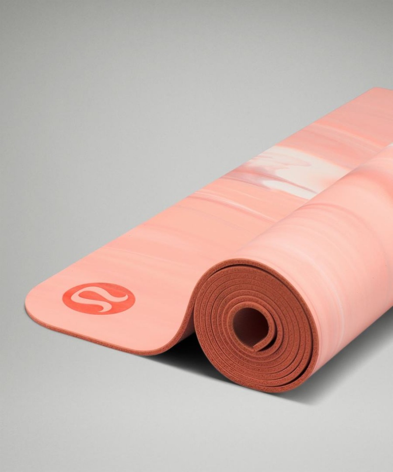 Lululemon The (Big) Mat Made With FSC™ Certified Rubber Marble Yogamattor Dam Rosa Rosa Vita Rosa Sverige | LOQFTK310