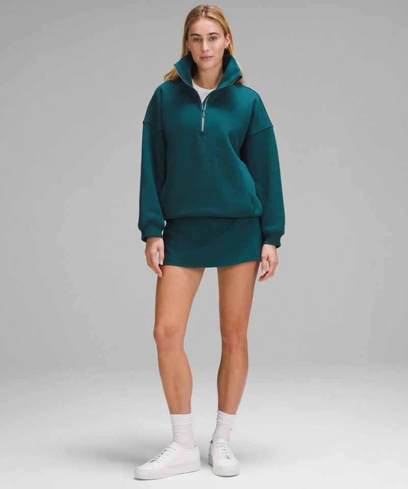 Lululemon Thick Fleece Half Zip Tröjor Dam Turkos Sverige | VLEZPN270