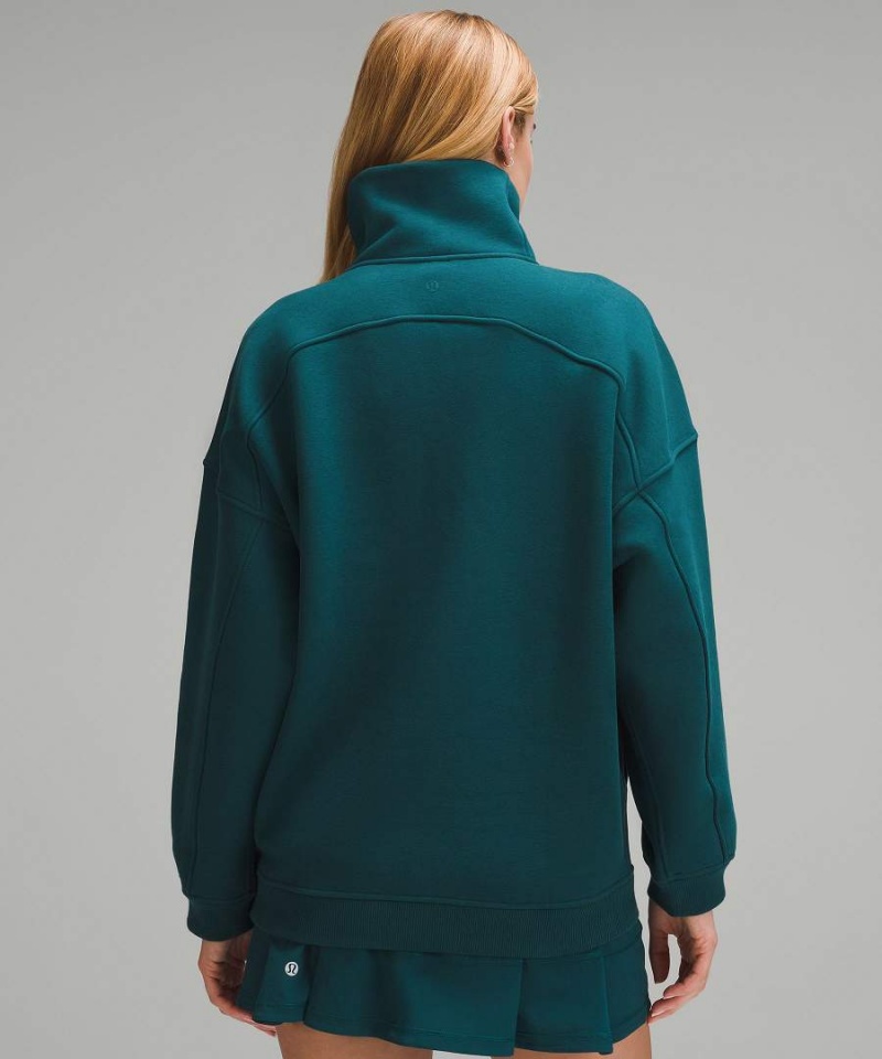 Lululemon Thick Fleece Half Zip Tröjor Dam Turkos Sverige | VLEZPN270