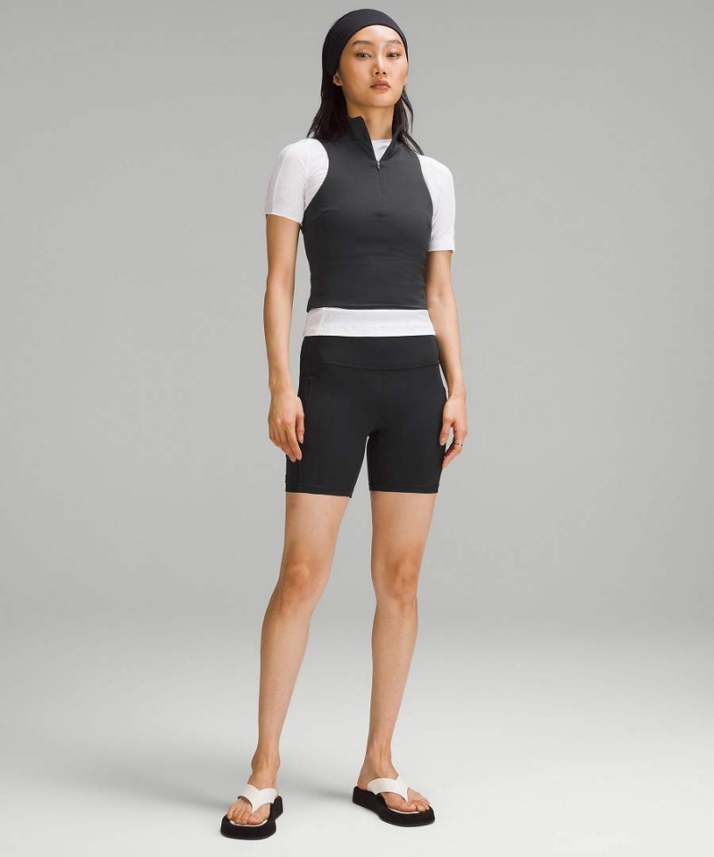 Lululemon Tight-Fit Fodrade Half-Zip Linne Dam Svarta Sverige | FXYQTR320