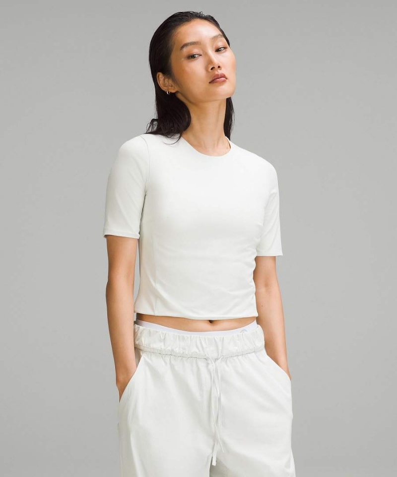 Lululemon Tight-Fit Fodrade T-shirt Dam Beige Sverige | VOMZFG960