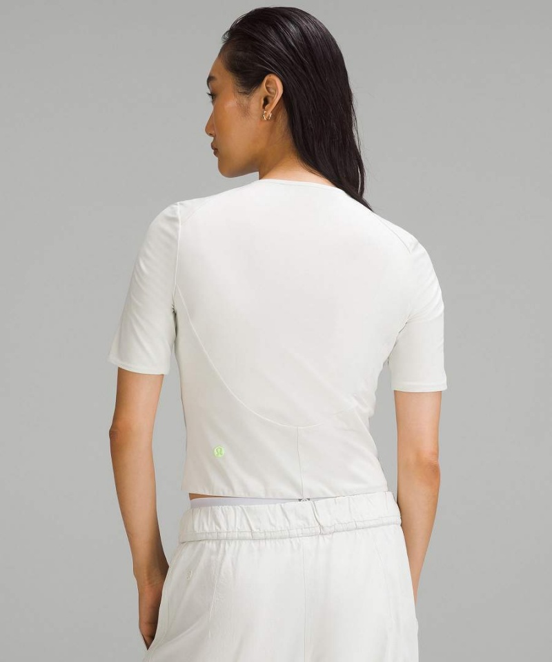 Lululemon Tight-Fit Fodrade T-shirt Dam Beige Sverige | VOMZFG960