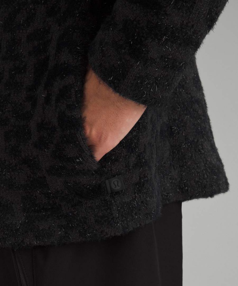 Lululemon Ull-Blend Jacquard Cardigan Tröjor Herr Leopard Mörkgrå Svarta Sverige | TPZYNM543