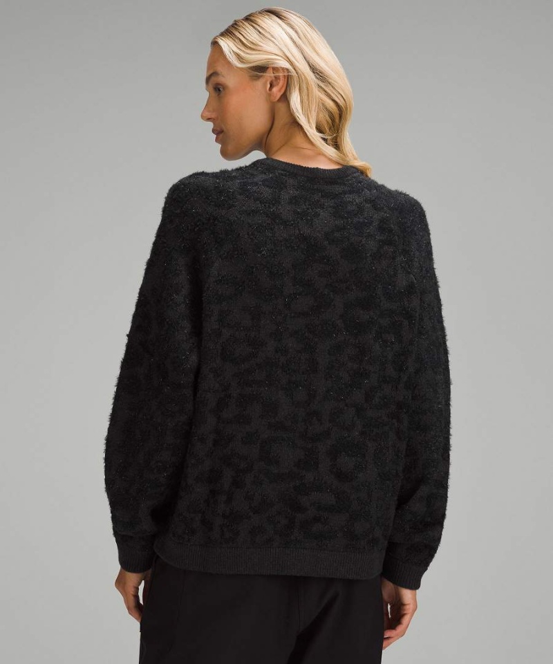 Lululemon Ull-Blend Jacquard Tröjor Dam Leopard Mörkgrå Svarta Sverige | JYIWOQ691