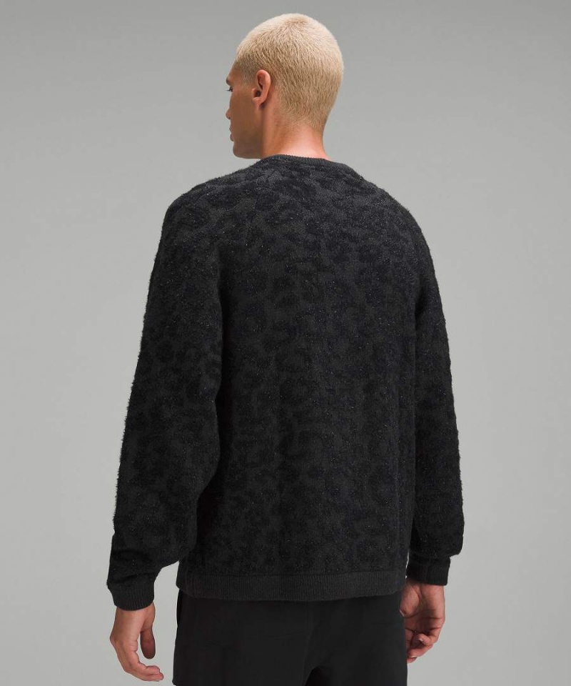 Lululemon Ull-Blend Jacquard Tröjor Herr Leopard Mörkgrå Svarta Sverige | CWKEPG278