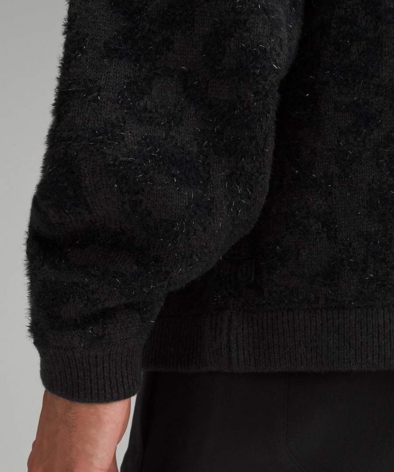 Lululemon Ull-Blend Jacquard Tröjor Herr Leopard Mörkgrå Svarta Sverige | CWKEPG278