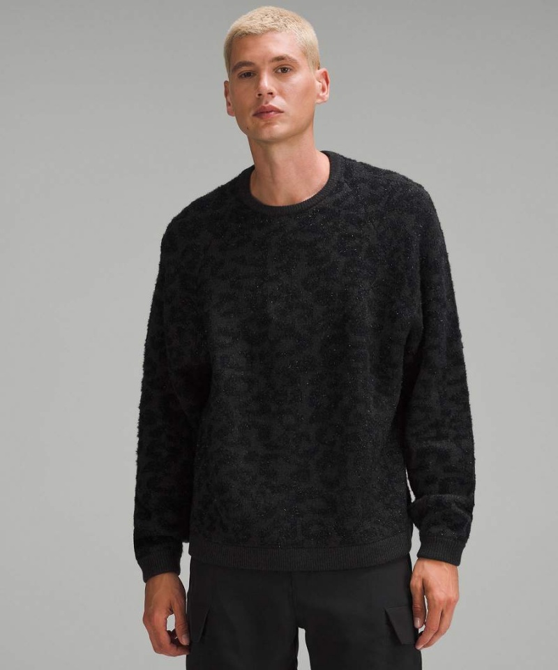 Lululemon Ull-Blend Jacquard Tröjor Herr Leopard Mörkgrå Svarta Sverige | CWKEPG278