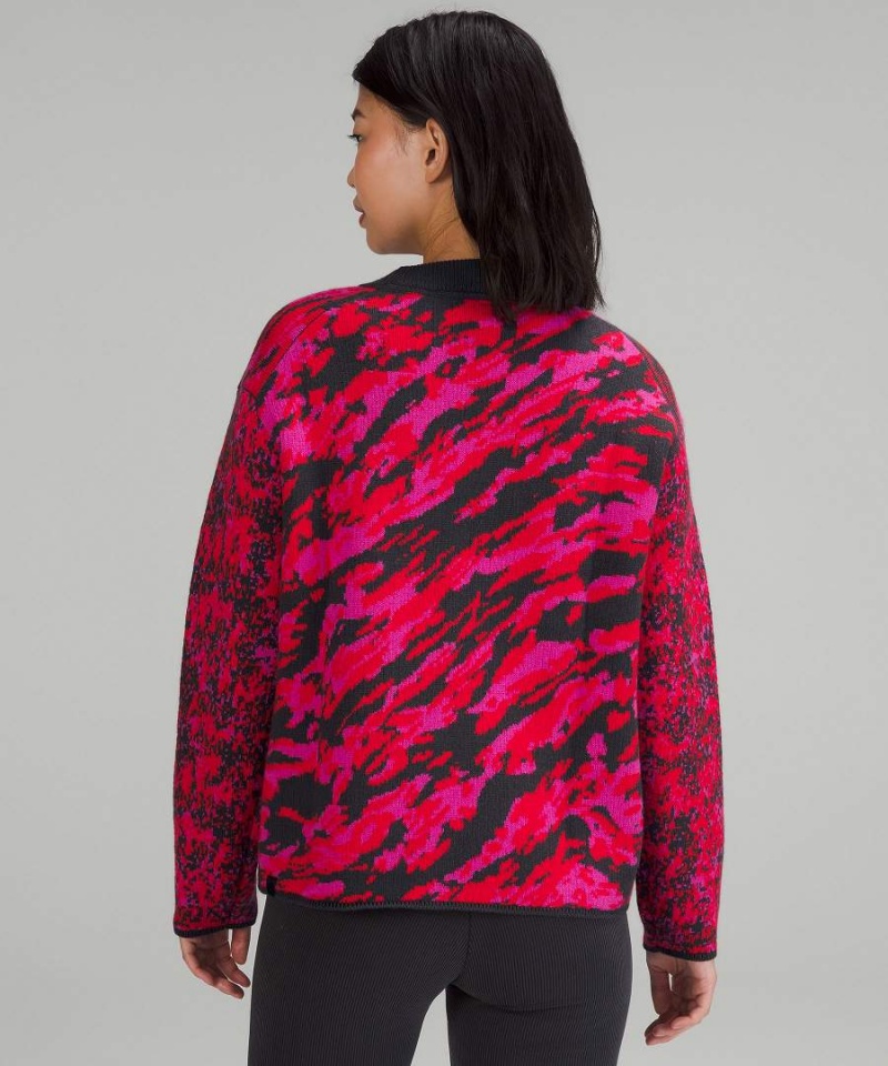 Lululemon Ull-Blend Patterned Tröjor Dam Röda Svarta Grå Sverige | TIDBAX231