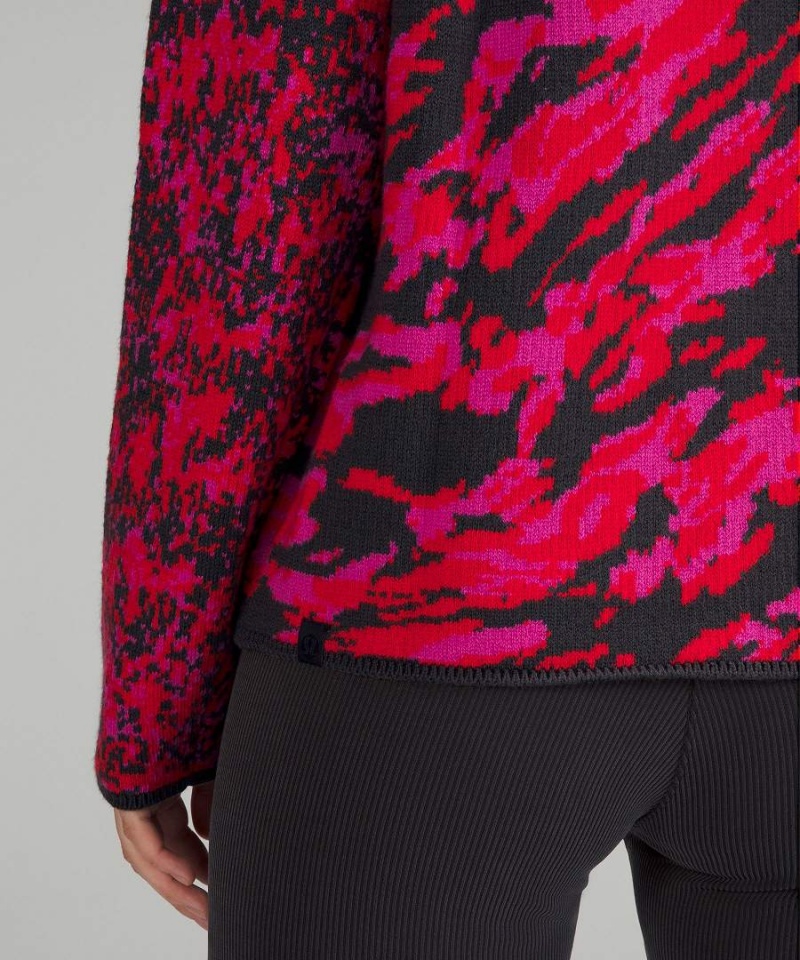 Lululemon Ull-Blend Patterned Tröjor Dam Röda Svarta Grå Sverige | TIDBAX231