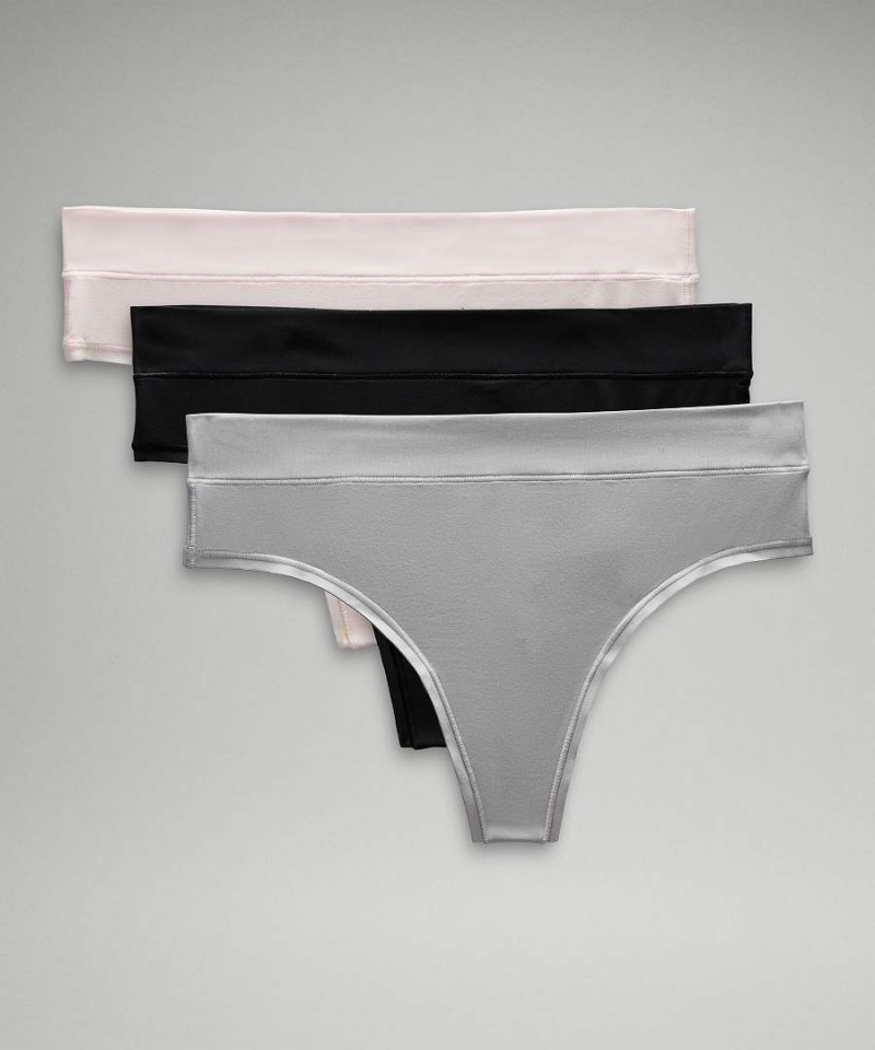 Lululemon UnderEase High-Rise String 3 Pack Underkläder Dam Silver Svarta Sverige | SJCLFA687